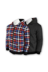 Z248 checked zip up sweatshirts, customized double sided zip up jackets, zip-up hoodies store hong kong